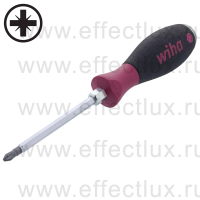 WIHA 5535 PZ2 x 100 Отвёртка крестовая Pozidriv ударная MicroFinish® шестигранное жало, PZ2х100 мм. WI-29159