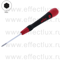 WIHA 264P 1,3 х 40 Микро-отвёртка PicoFinish® для электро-технических работ, профиль: HEX ball-сферическая головка, 1.3x40 мм. WI-42431