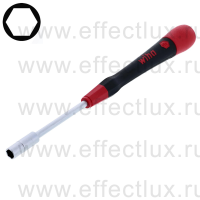 WIHA 265P 5,0 х 60 Микро-отвёртка PicoFinish® для электро-технических работ, профиль: шестигранный торцевой ключ, 5.0x60 мм. WI-42452