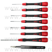 WIHA 266 K8 Набор микро-отвёрток PicoFinish® PH PL Y TORX HEX Nut для устройств iPhone®/Apple®, 8 предметов WI-42995
