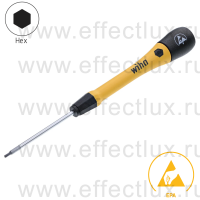 WIHA 273P 1,5 х 50 Микро-отвёртка PicoFinish® ESD для электро-технических работ, профиль: Hex 1,5х50 мм. WI-43682