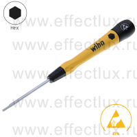 WIHA 273P 2,0 х 50 Микро-отвёртка PicoFinish® ESD для электро-технических работ, профиль: Hex 2,0х50 мм. WI-43683