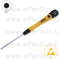 WIHA 273P 2,5 х 60 Микро-отвёртка PicoFinish® ESD для электро-технических работ, профиль: Hex 2,5х60 мм. WI-43684