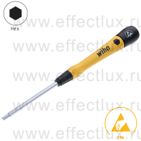 WIHA 273P 3,0 х 60 Микро-отвёртка PicoFinish® ESD для электро-технических работ, профиль: Hex 3,0х60 мм. WI-43685