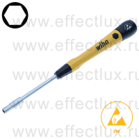 WIHA 275P 3,5 х 60 Микро-отвёртка PicoFinish® ESD для электро-технических работ, профиль: шестигранный торцевой ключ 3,5х60 мм. WI-43688