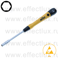 WIHA 275P 4,0 х 60 Микро-отвёртка PicoFinish® ESD для электро-технических работ, профиль: шестигранный торцевой ключ 4,0х60 мм. WI-43689