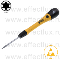 WIHA 277P T2 х 40 Микро-отвёртка PicoFinish® ESD для электро-технических работ, профиль: TORX® T2х40 мм. WI-43695