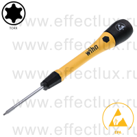 WIHA 277P T4 х 40 Микро-отвёртка PicoFinish® ESD для электро-технических работ, профиль: TORX® T4х40 мм. WI-43697