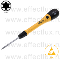 WIHA 277P T5 х 40 Микро-отвёртка PicoFinish® ESD для электро-технических работ, профиль: TORX® T5х40 мм. WI-43698