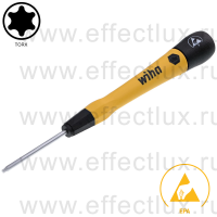 WIHA 277P T6 х 40 Микро-отвёртка PicoFinish® ESD для электро-технических работ, профиль: TORX® T6х40 мм. WI-43699