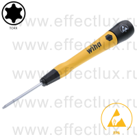 WIHA 277P T7 х 40 Микро-отвёртка PicoFinish® ESD для электро-технических работ, профиль: TORX® T7х40 мм. WI-43700