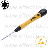 WIHA 277P T8 х 40 Микро-отвёртка PicoFinish® ESD для электро-технических работ, профиль: TORX® T8х40 мм. WI-43701