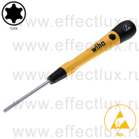 WIHA 277P T10 х 50 Микро-отвёртка PicoFinish® ESD для электро-технических работ, профиль: TORX® T10х50 мм. WI-43703
