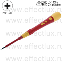 WIHA 2270P 2,0 х 50 Микро-отвёртка PicoFinish® electric для электро-технических работ, профиль: прямой шлиц 2.0х50 мм. WI-42375