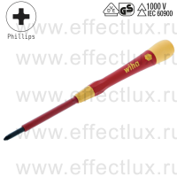 WIHA 2271P PH1 х 65 Микро-отвёртка PicoFinish® electric для электро-технических работ, профиль: крестовой шлиц Phillips PH1х65 мм. WI-42380