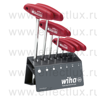 WIHA 334 VB Набор шестигранных штифтовых ключей HEX с Т-образной рукояткой "Classic" на металлической подставке, SW2-SW8 мм., 7 предметов WI-00953