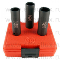 Chicago Pneumatic SS413DTW Набор ударных тонкостенных головок 1/2" , 3 предмета: 17, 19 и 21 мм. 8940166760