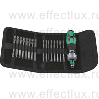 WERA Kraftform Kompakt 60 RA, Набор бит с отвёрткой бито-держателем с патроном Rapidaptor, 17 предметов WE-051040