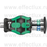 WERA Kraftform Kompakt Stubby Magazin 3 короткая отвёртка-битодержатель с битами, магнитная, TORX® TX 15/20/25, шестигранник: 3.0/4.0/5.0, 6 предметов WE-008875