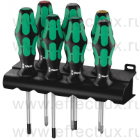 WERA 335/350/367/7 Rack Kraftform Plus Lasertip Набор отвёрток + подставка SL+PH+PZ++TX, 7 предметов WE-320540