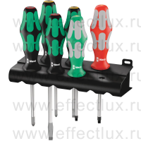 WERA 334/368/6 Kraftform Plus Набор отвёрток + подставка SL+PH+Rb, 6 предметов WE-347778