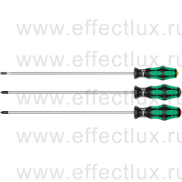 WERA 335/350/355/3 Kraftform Plus Набор отвёрток, длинных SL+PH+PZ, 3 предмета WE-347735