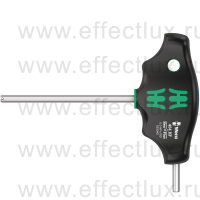 WERA 454 Hex-Plus HF Отвёртка с внешним шестигранником с Т-образной рукояткой фиксацией и дополнительным коротким рабочим концом, 5.0 x 100 мм. WE-023342