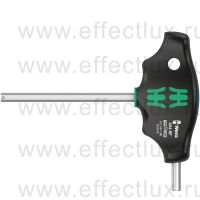 WERA 454 Hex-Plus HF Отвёртка с внешним шестигранником с Т-образной рукояткой фиксацией и дополнительным коротким рабочим концом, 6.0 x 100 мм. WE-023346