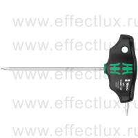 WERA 467 TORX® HF Отвёртка с Т-образной рукояткой, с фиксацией и с дополнительным коротким рабочим концом, TX 6 x 100 мм. WE-023367