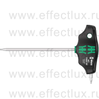 WERA 467 TORX® HF Отвёртка с Т-образной рукояткой, с фиксацией и с дополнительным коротким рабочим концом, TX 9 x 100 мм. WE-023370