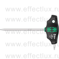 WERA 467 TORX® HF Отвёртка с Т-образной рукояткой, с фиксацией и с дополнительным коротким рабочим концом, TX 10 x 100 мм. WE-023371