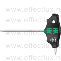 WERA 467 TORX® HF Отвёртка с Т-образной рукояткой, с фиксацией и с дополнительным коротким рабочим концом, TX 20 x 100 мм. WE-023373