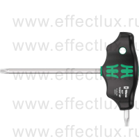 WERA 467 TORX® HF Отвёртка с Т-образной рукояткой, с фиксацией и с дополнительным коротким рабочим концом, TX 25 x 100 мм. WE-023375