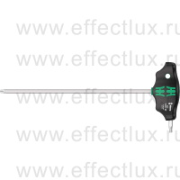 WERA 467 TORX® HF Отвёртка с Т-образной рукояткой, с фиксацией и с дополнительным коротким рабочим концом, TX 25 x 200 мм. WE-023376
