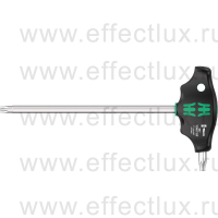 WERA 467 TORX® HF Отвёртка с Т-образной рукояткой, с фиксацией и с дополнительным коротким рабочим концом, TX 45 x 200 мм. WE-023380