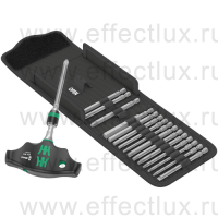 WERA Kraftform Kompakt 400 RA Imperial Set 1, Набор с трещоткой с поперечной рукояткой и битами, дюймовый, 17 предметов WE-057473