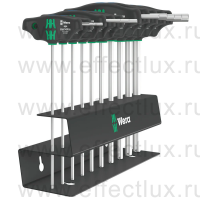 WERA 454/10 HF Set Imperial 2 Hex-Plus Набор отвёрток с Т-образной рукояткой + 1 подставка, с внешним шестигранником, 3/32" - 3/8", 10 предметов WE-023454