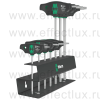 WERA 467/7 TORX® HF Set 2 Набор отвёрток TORX® с Т-образной рукояткой, фиксирующей функцией + подставка TX10-TX45, 7 предметов WE-023456