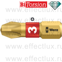 WERA 851/1 BDC PH3 Бита торсионная для винтов Phillips, алмазное напыление, 1/4" C6.3, PH 3 x 25 мм. WE-056404