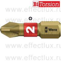 WERA 851/1 BTH PH2 Бита торсионная для винтов Phillips, сверхтвёрдая, 1/4" C6.3, PH 2 x 25 мм. WE-056412