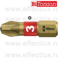 WERA 851/1 BTH PH3 Бита торсионная для винтов Phillips, сверхтвёрдая, 1/4" C6.3, PH 3 x 25 мм. WE-056414