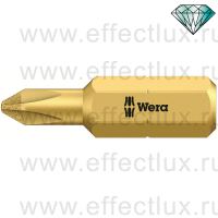 WERA 851/1 RDC PH2 Насадка с узким стержнем для винтов Phillips и алмазным напылением наконечника 1/4" C6.3, PH 2 x 25 мм., WE-135008