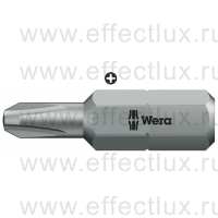 WERA 851/1 RZ PH Насадка с узким стержнем для винтов Phillips вязко-твёрдая, 1/4" C6.3, PH 2 x 25 мм. WE-135009