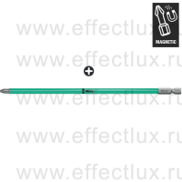 WERA 853/4 ACR® SL PH Насадка с магнитом в пластиковой оболочке для винтов Phillips вязко-твёрдая 1/4" E6.3, PH 2 x 200 мм. WE-203914