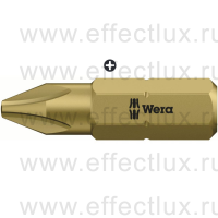 WERA 851/1 A PH2 Бита для винтов Phillips сверхтвёрдая, с заострёнными гранями наконечника, 1/4" C6.3, PH 2 x 25 мм. WE-134920