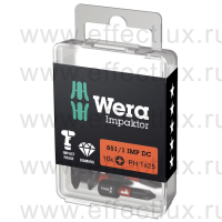 WERA 851/1 IMP DC PH1 DIY Impaktor Набор бит ударных с алмазным напылением наконечников, 1/4" C6.3, 10xPH1x25 мм. WE-057615