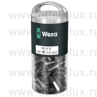 WERA 851/1 Z DIY 100 SiS PH2 Набор бит универсальных для винтов Phillips в пластиковой тубе, вязко-твёрдые, 1/4" C6.3, 100 х PH 2 x 25 мм. WE-072441
