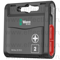 WERA 851/1 Z Bit-Box 20 PH2 Набор бит универсальных для винтов Phillips, вязко-твёрдых, 1/4" C6.3, 20 х PH 2 x 25 мм. WE-057750