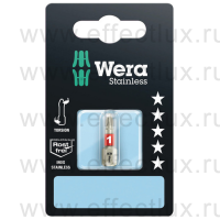 WERA 3851/1 TS SB SiS PH1 Бита торсионная в SB упаковке для винтов Phillips, из нержавеющей стали, 1/4" C6.3, PH 1 x 25 мм. WE-073610