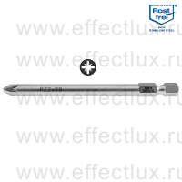 WERA 3855/4 TS PZ2 Бита для винтов Pozidriv, из нержавеющей стали, 1/4" E6.3, PZ 2 x 89 мм. WE-071085